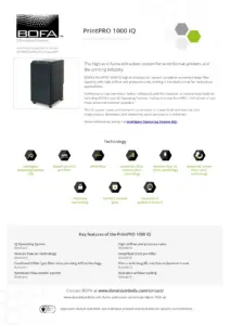 Printpro 1000 iq print fume extractor system
