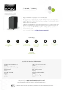 Dustpro 1500 iq dust extraction system