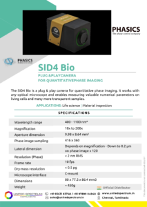 Sid4 bio quantitative phase imaging