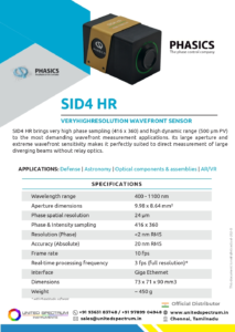 Sid4 hr wavefront sensor